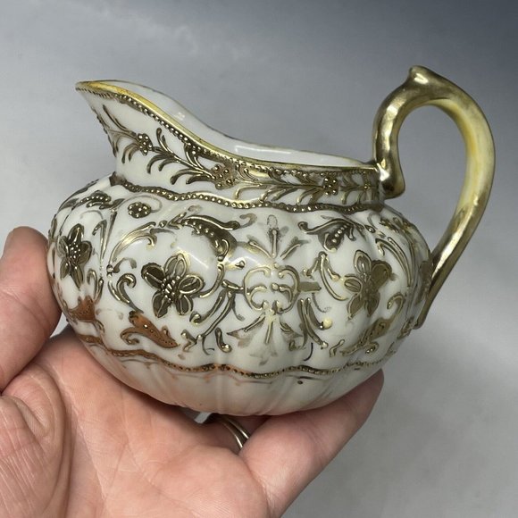 Antique - Vintage 20th C. Porcelain Nippon Gilt Japanese Creamer - Picture 12 of 14